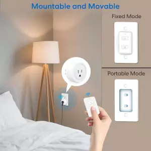 LoraTap Mini Wireless Remote Outlet Plug Adapter 2 Pack with Remote