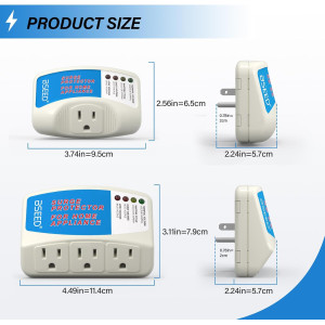 BSEED Surge Protector for Refrigerator, TV, PC & PS5 – 15A, 125V