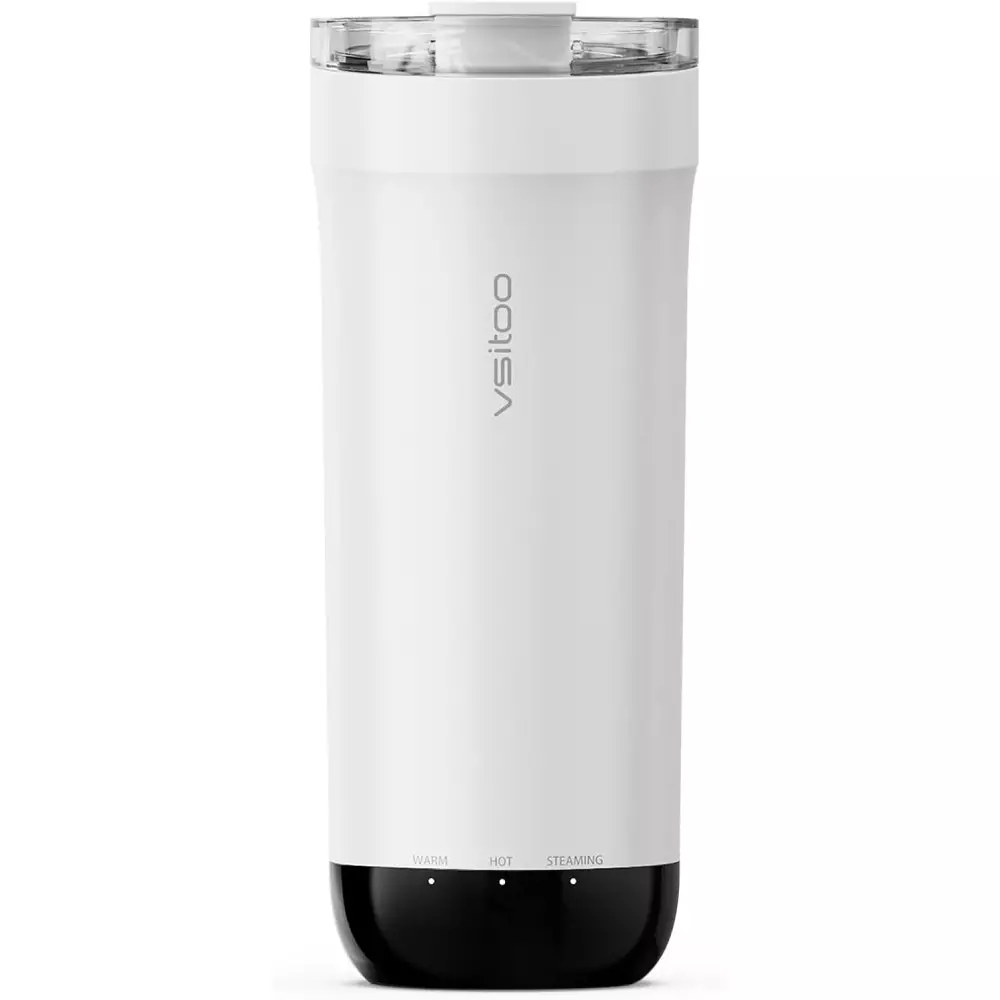 VSITOO S5 Heated Travel Mug 16oz Auto AI Temp Control 120-150°F White