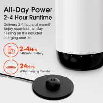 VSITOO S5 Heated Travel Mug 16oz Auto AI Temp Control 120-150°F White