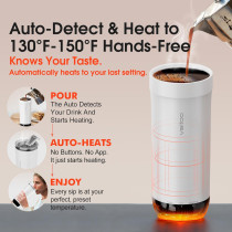 VSITOO S5 Heated Travel Mug 16oz Auto AI Temp Control 120-150°F White