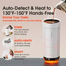 VSITOO S5 Heated Travel Mug 16oz Auto AI Temp Control 120-150°F White