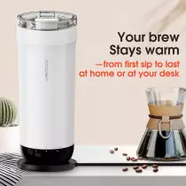 VSITOO S5 Heated Travel Mug 16oz Auto AI Temp Control 120-150°F White
