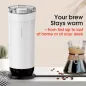 VSITOO S5 Mug de voyage chauffant 16oz, AI auto-chauffant 120-150°F, contrôle mains libres, blanc