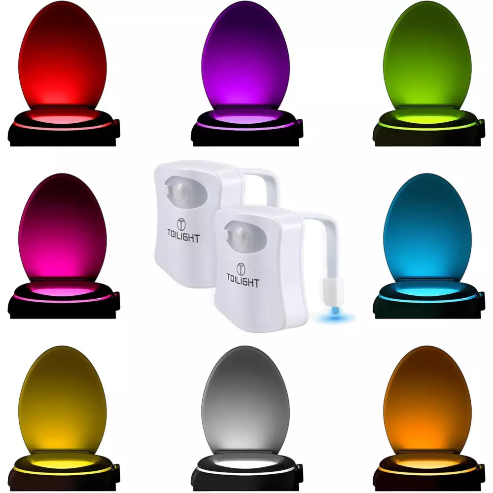 2 Pack Original Toilet Bowl Night Lights – Fun Motion Sensor Gift Idea