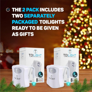 2 Pack Original Toilet Bowl Night Lights – Fun Motion Sensor Gift Idea