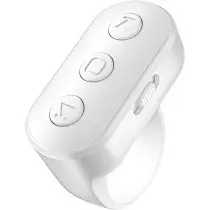 Wireless Scrolling Ring Remote for TikTok & YouTube | White Fingertip Clicker