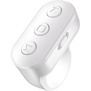 Wireless Scrolling Ring Remote for TikTok & YouTube | White Fingertip Clicker