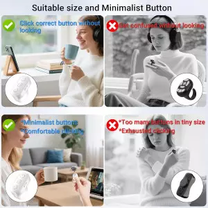 Wireless Scrolling Ring Remote for TikTok & YouTube | White Fingertip Clicker