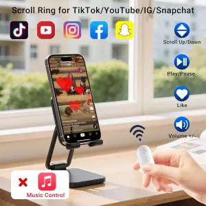 Télécommande Scroll Sans Fil pour TikTok & YouTube - Compatible iPhone/iPad/Android