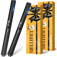 2 Briquets Électriques Plasma USB Rechargeables x2 – Idéal Cadeau Noël, Cuisine, BBQ, Camping, Adulte