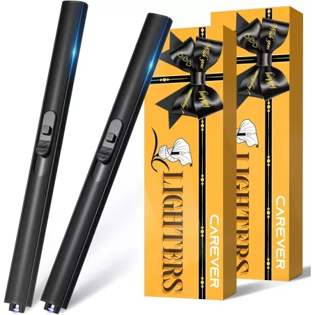 2 Briquets Électriques Plasma USB Rechargeables x2 – Idéal Cadeau Noël, Cuisine, BBQ, Camping, Adulte