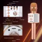 Microphone Karaoké Bluetooth BONAOK 3-en-1 Portable Rose Gold pour Fête et Smartphone PC