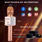 Microphone Karaoké Bluetooth BONAOK 3-en-1 Portable Rose Gold pour Fête et Smartphone PC