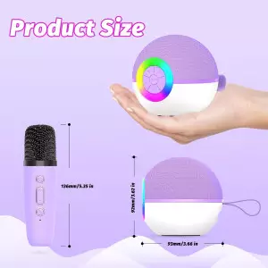 goopow Mini Karaoke Speaker with Bluetooth & LED Lights – Kids & Adults