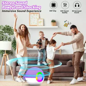goopow Mini Karaoke Speaker with Bluetooth & LED Lights – Kids & Adults
