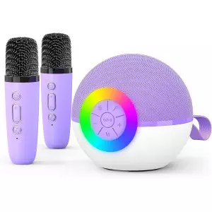 Mini Karaoké Bluetooth Goopow, Microphone Portable LED - Cadeau Enfant