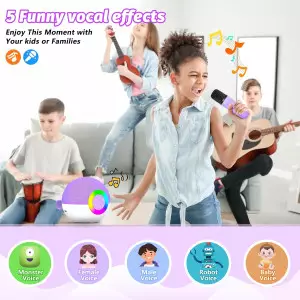Mini Karaoké Bluetooth Goopow, Microphone Portable LED - Cadeau Enfant