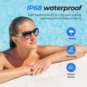 Bague Intelligente Santé Mixte, IP68, Suivi Sommeil & Sport