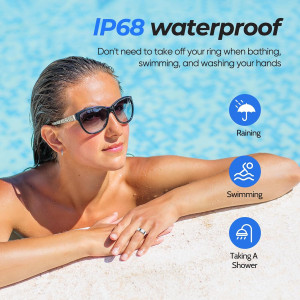 Smart Ring for Men & Women - Health, Sleep & Exercise Tracker, IP68 Waterproof