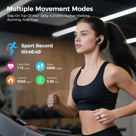 Bague Connectée Santé Unisexe Lavande Rose, Suivi Cardio, Oxygène, Pression, Étanche IP68, Sans Frais d'App