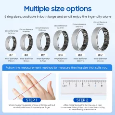 Smart Health Ring Rose Gold n°7 - Suivi Stress et Sommeil, Étanche, Compatible iOS/Android, Sans Abonnement