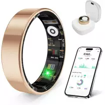 Smart Health Ring with Stress & Sleep Tracking, Waterproof, No Fee