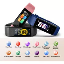 Fitness Tracker with Heart Rate, Step Counter & Sleep Monitor - Waterproof