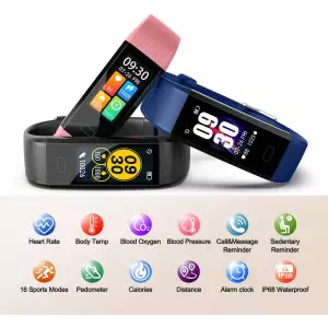 Montre Fitness IP68 : Compteur Pas, Calories, Fréquence Cardiaque