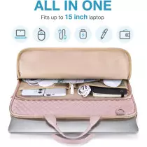 BAGSMART 15.6 Laptop Sleeve with Strap for MacBook Pro & More - Pink