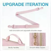 BAGSMART 15.6 Laptop Sleeve with Strap for MacBook Pro & More - Pink