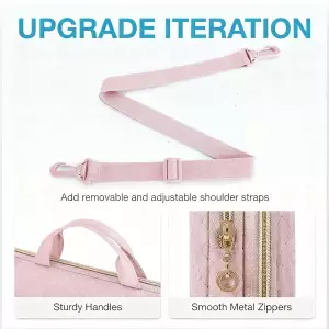 BAGSMART 15.6 Laptop Sleeve with Strap for MacBook Pro & More - Pink