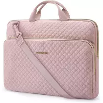BAGSMART 15.6 Laptop Sleeve with Strap for MacBook Pro & More - Pink