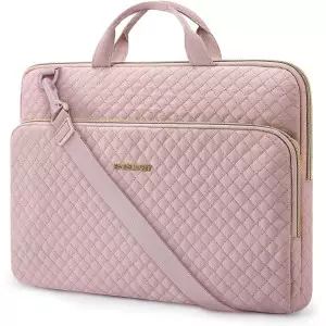 BAGSMART 15.6 Laptop Sleeve with Strap for MacBook Pro & More - Pink