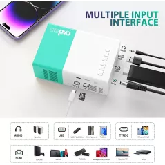 Mini Projecteur Portable LED pour Film en Plein Air, Compatible Smartphone, Tablette, PC, PS, USB