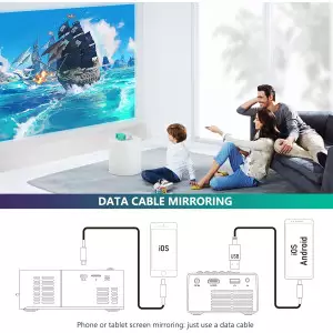 Mini Portable Outdoor LED Projector for Home Theater - Compatible with Smartphone & More