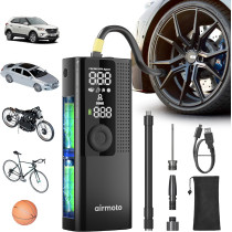 Airmoto Portable Tire Inflator - Digital Air Compressor with LED Light