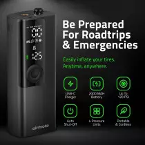 Airmoto Portable Tire Inflator - Digital Air Compressor with LED Light
