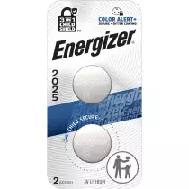 Energizer 2025 Lithium Coin Batteries 2 Pack with 3-in-1 Child Shield