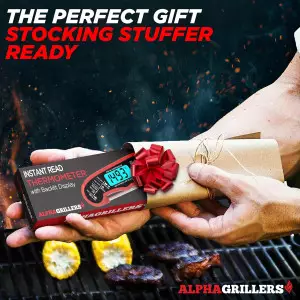 Alpha Grillers Digital Meat Thermometer – Instant Read for Grilling Gifts