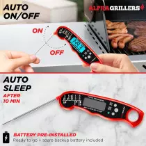 Alpha Grillers Digital Meat Thermometer – Instant Read for Grilling Gifts