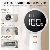 Rechargeable Fabric Shaver with LED Display - Lint Remover for Clothes & Furniture