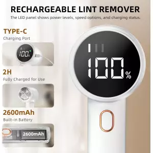 Rechargeable Fabric Shaver with LED Display - Lint Remover for Clothes & Furniture