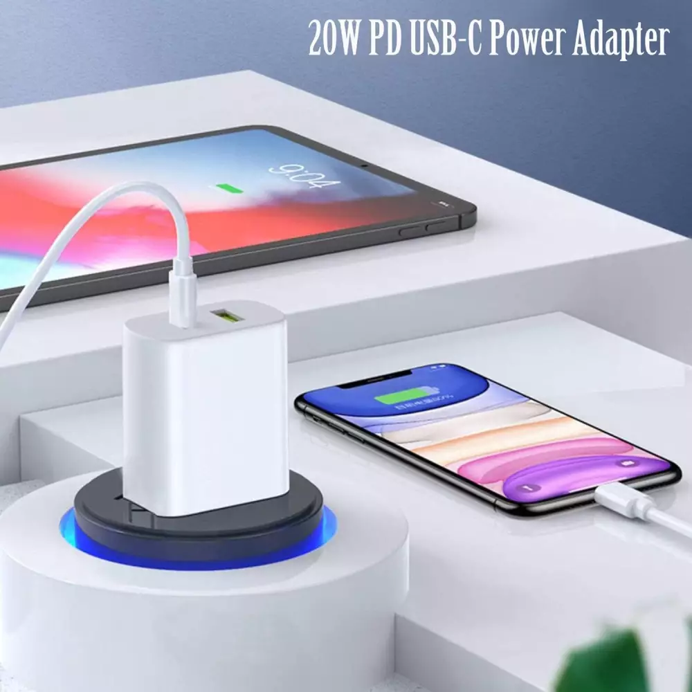 2 Pack 20W USB C Charger, Dual Port Fast Charging Adapter for iPhone & More
