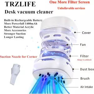 Aspirateur de Bureau TRZLIFE Rechargeable – Mini et Durable