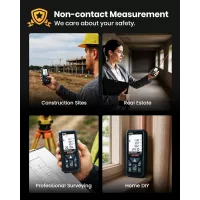 Télémètre Laser DTAPE 165 ft - Mesure numérique précise, écran LCD rétroéclairé, mesures multi-unités