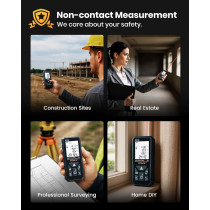 DTAPE 165 Ft Digital Laser Measure - High-Accuracy Electronic Tape with Backlit LCD & Multi-Unit Display