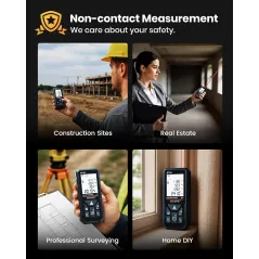 Télémètre Laser DTAPE 165 ft - Mesure numérique précise, écran LCD rétroéclairé, mesures multi-unités