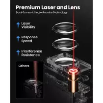 DTAPE 165Ft Digital Laser Measure - High Accuracy & Backlit LCD