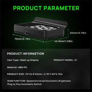 K1-White Car Head-Up Display GPS Speedometer with Auto Brightness, Large Font, USB Plug & Play